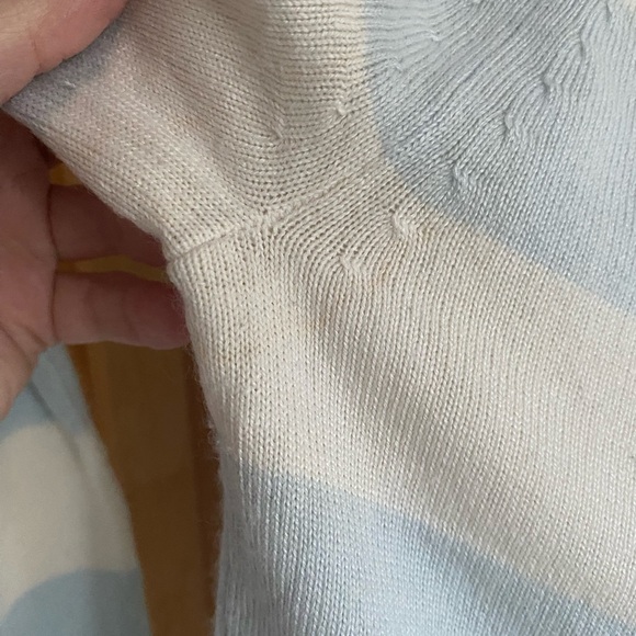 Club Monaco silk knit baby blue stripe sweater - Picture 8 of 15
